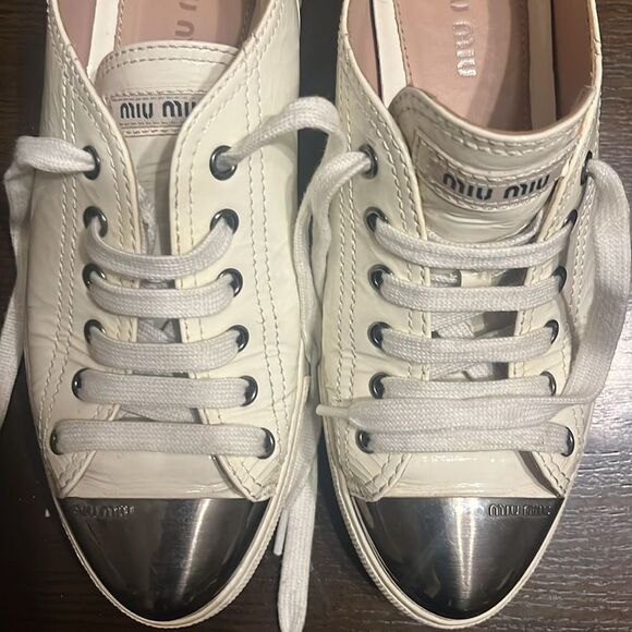 MIU MIU Patent leather white sneakers - Picture 8 of 14